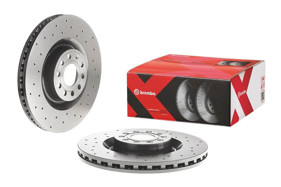 09C8921XC02 – BREMBO Brake Rotor, Vented Cross Drilled One Piece Design Wheel Bolt Pattern 9 x 112 Millimeter 345 Mil...